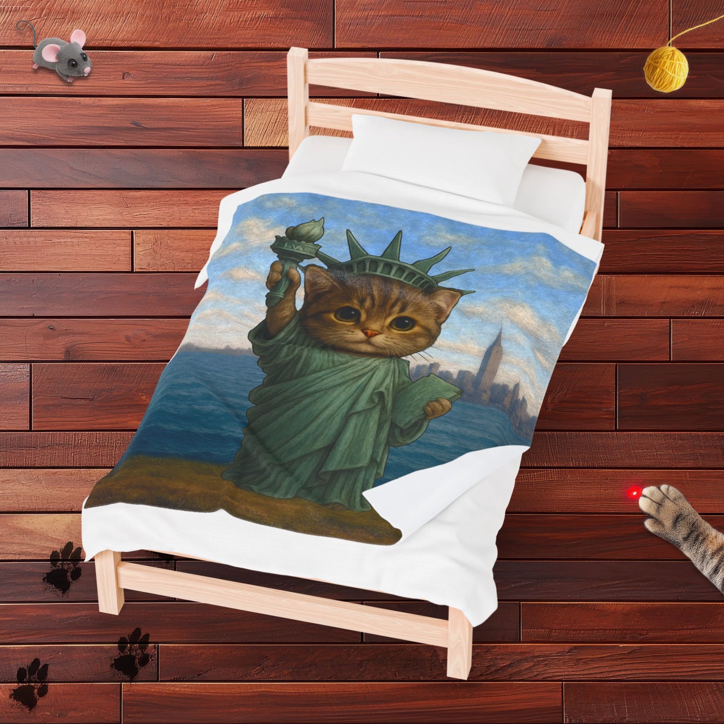 Statue of Meowberty Velveteen Plush Blanket