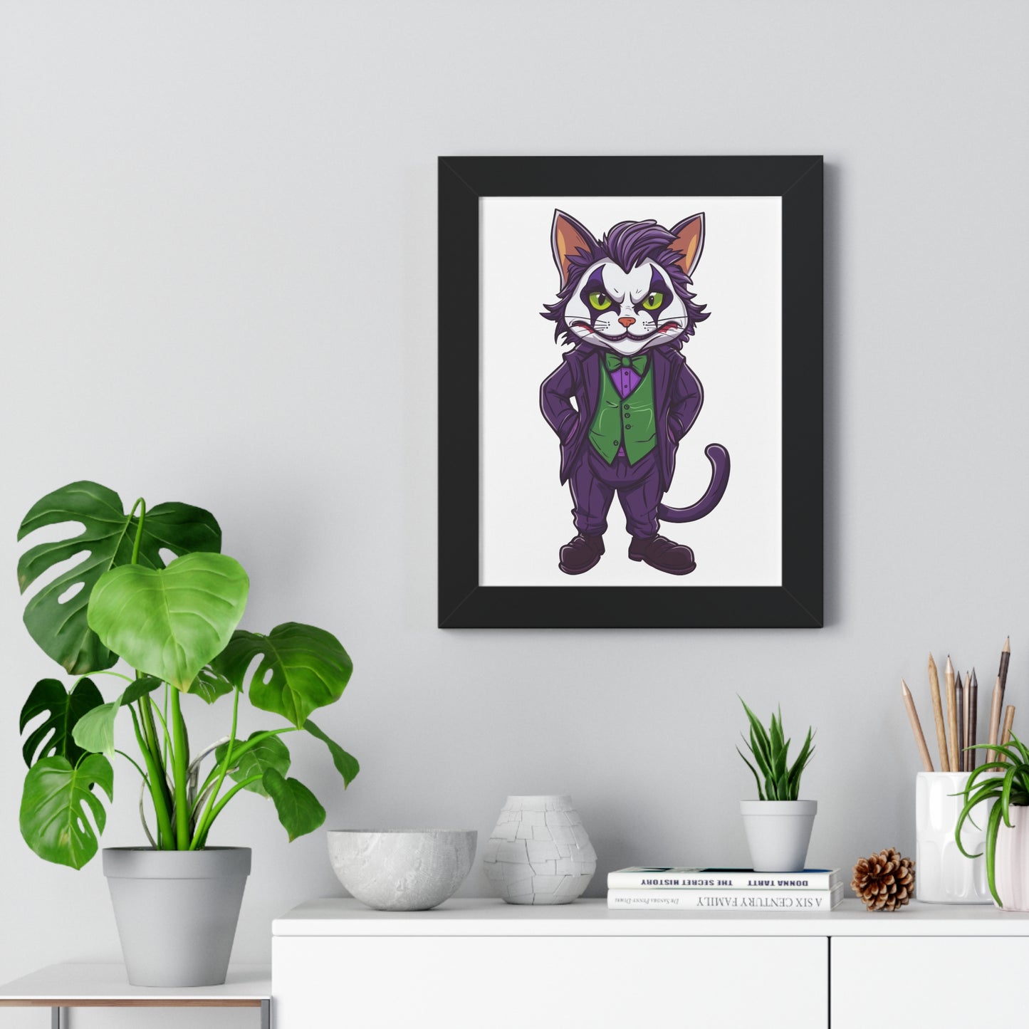 Joker Cat Framed Wall Art