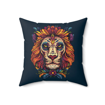 Dia De Muerte Lion Throw Pillow