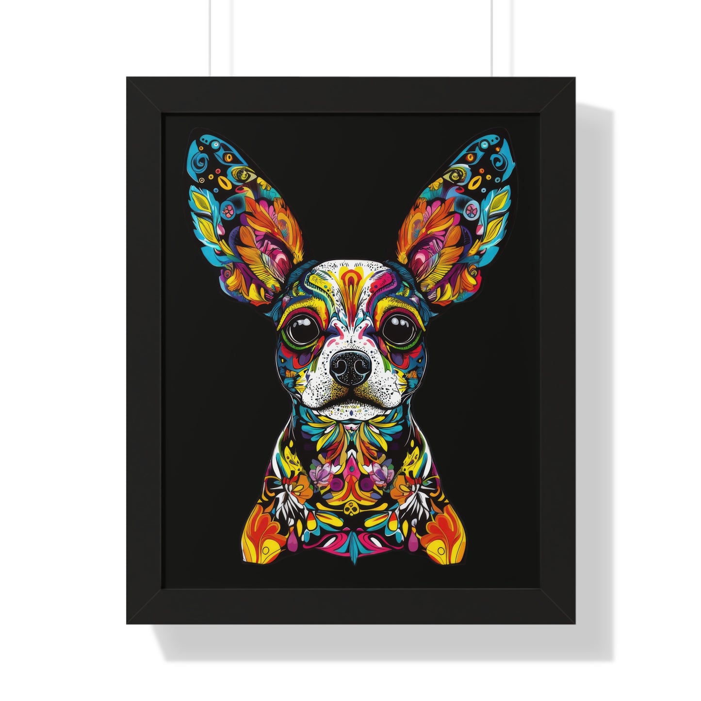 Dia De Muerte Doggo Framed Wall Art