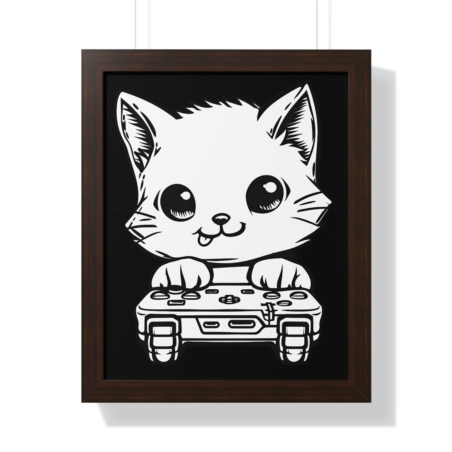 Gamer Kitty Framed Wall Art