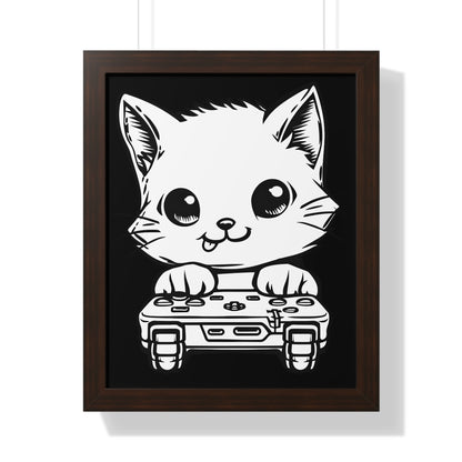 Gamer Kitty Framed Wall Art