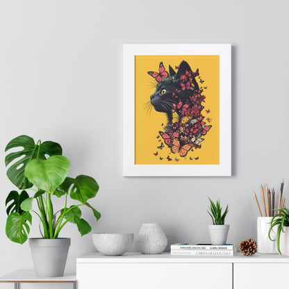 Butterfly Kitty Framed Wall Art