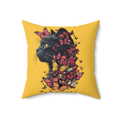 Butterfly Kitty Throw Pillow