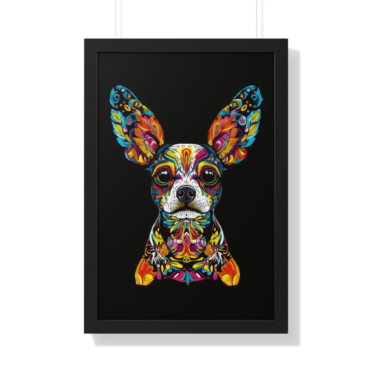 Dia De Muerte Doggo Framed Wall Art