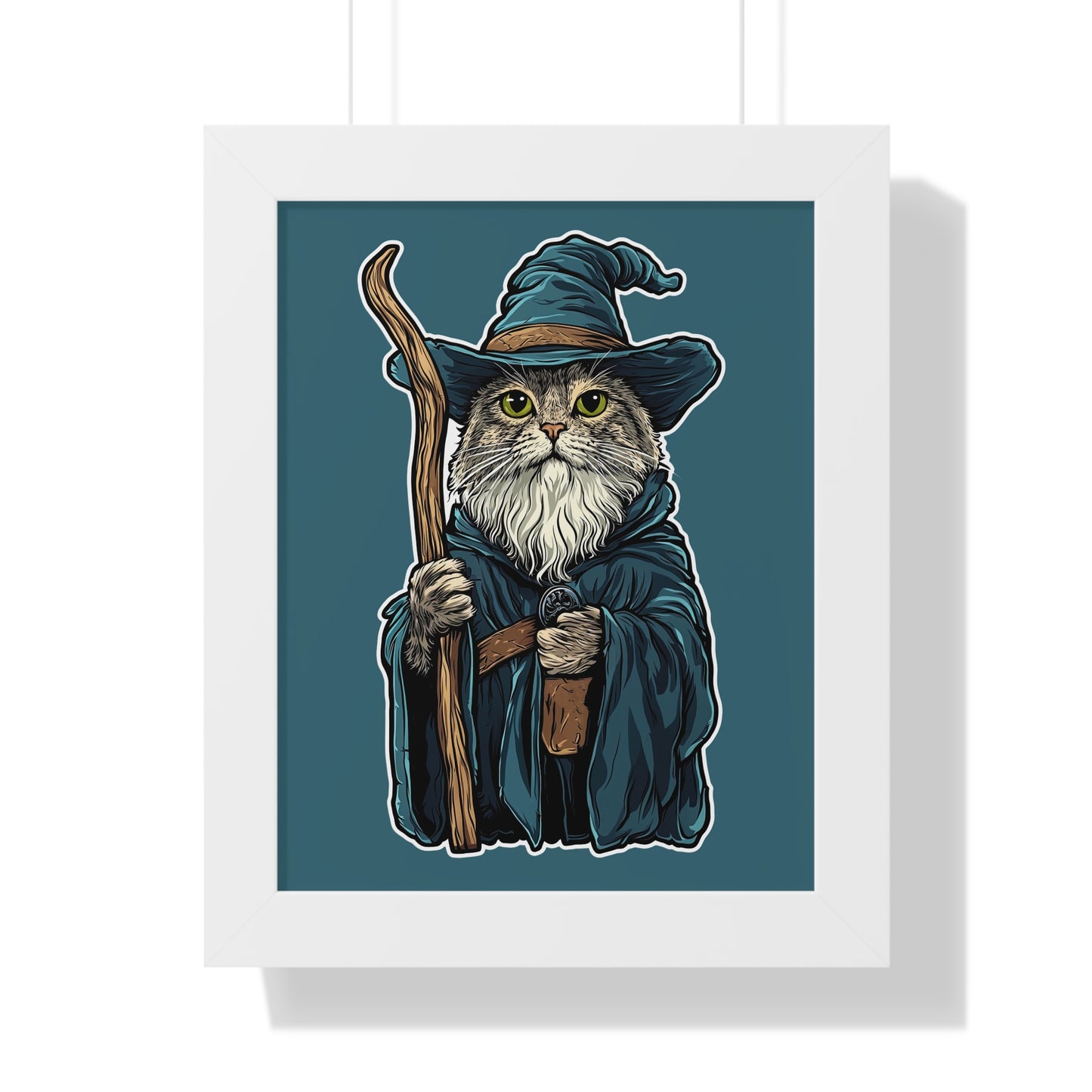 Catdolf The Grey Framed Wall Art