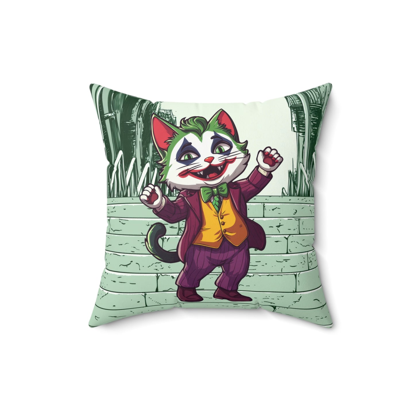 The Joker Cat Throw Pillow