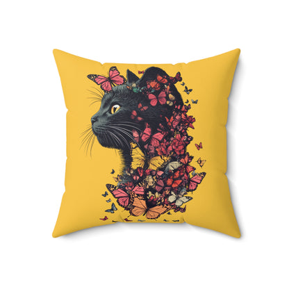 Butterfly Kitty Throw Pillow