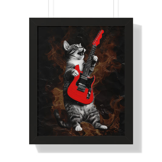 Guitar Gato Framed Wall Art