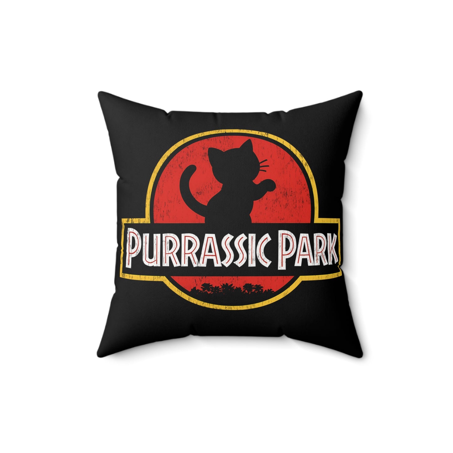 Purrassic Park Throw Pillow