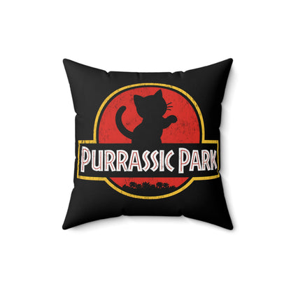 Purrassic Park Throw Pillow