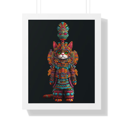 Azteca Gatito Framed Wall Art