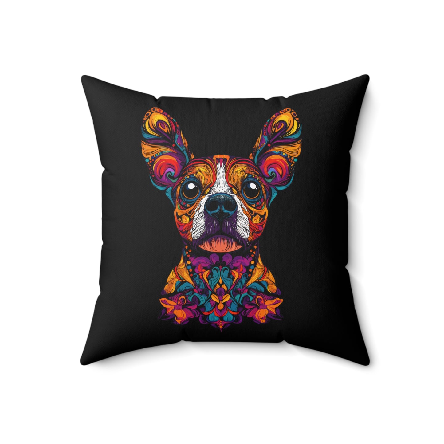 Dia De Muerte Frenchie Throw Pillow