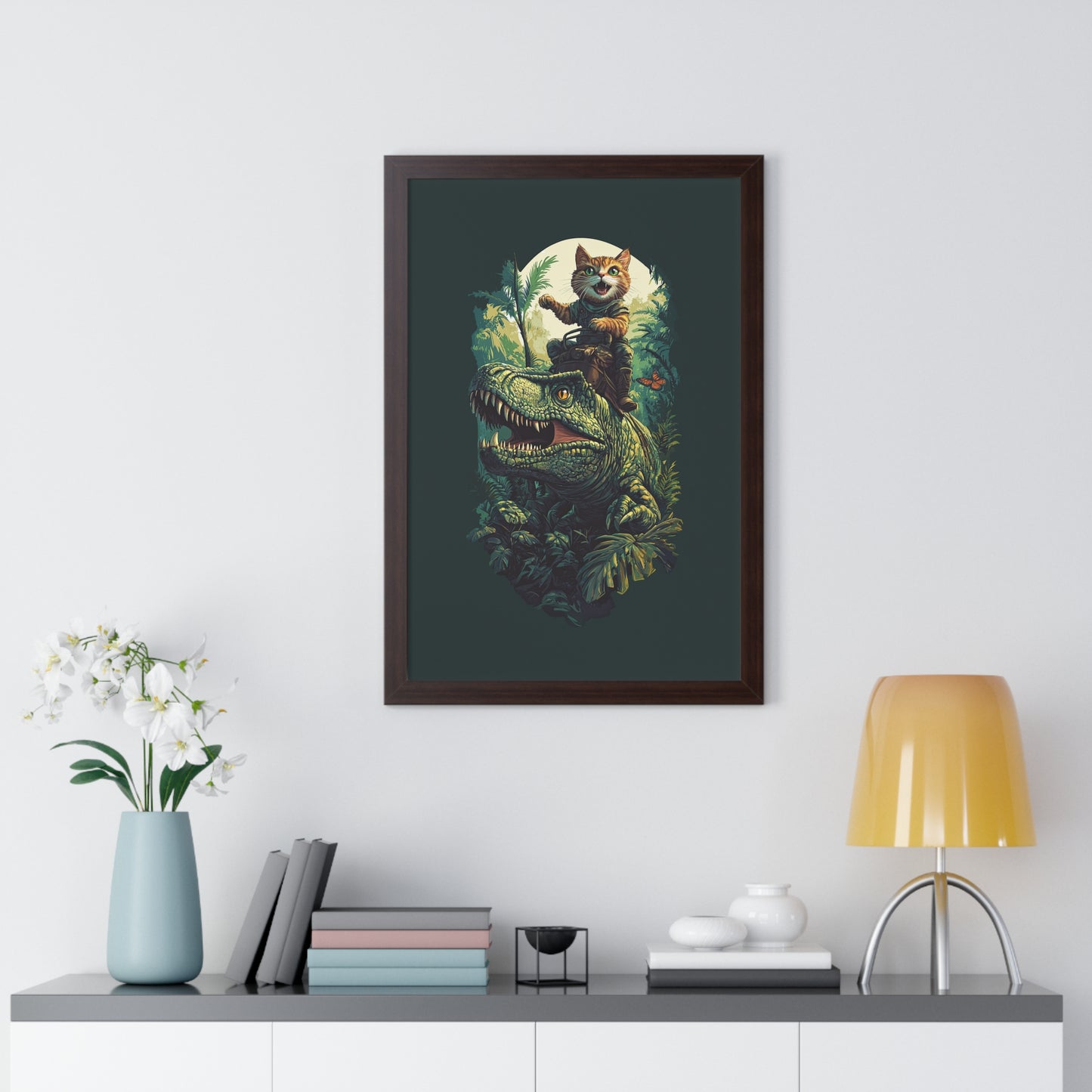 Dino Rider Framed Wall Art