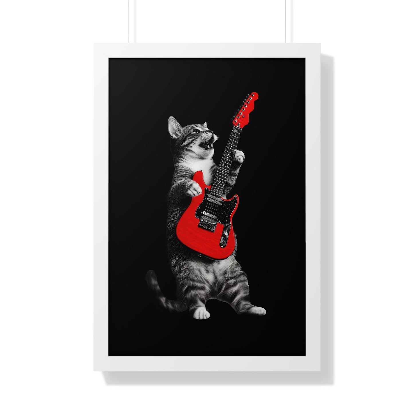 Guitar Gato Framed Wall Art