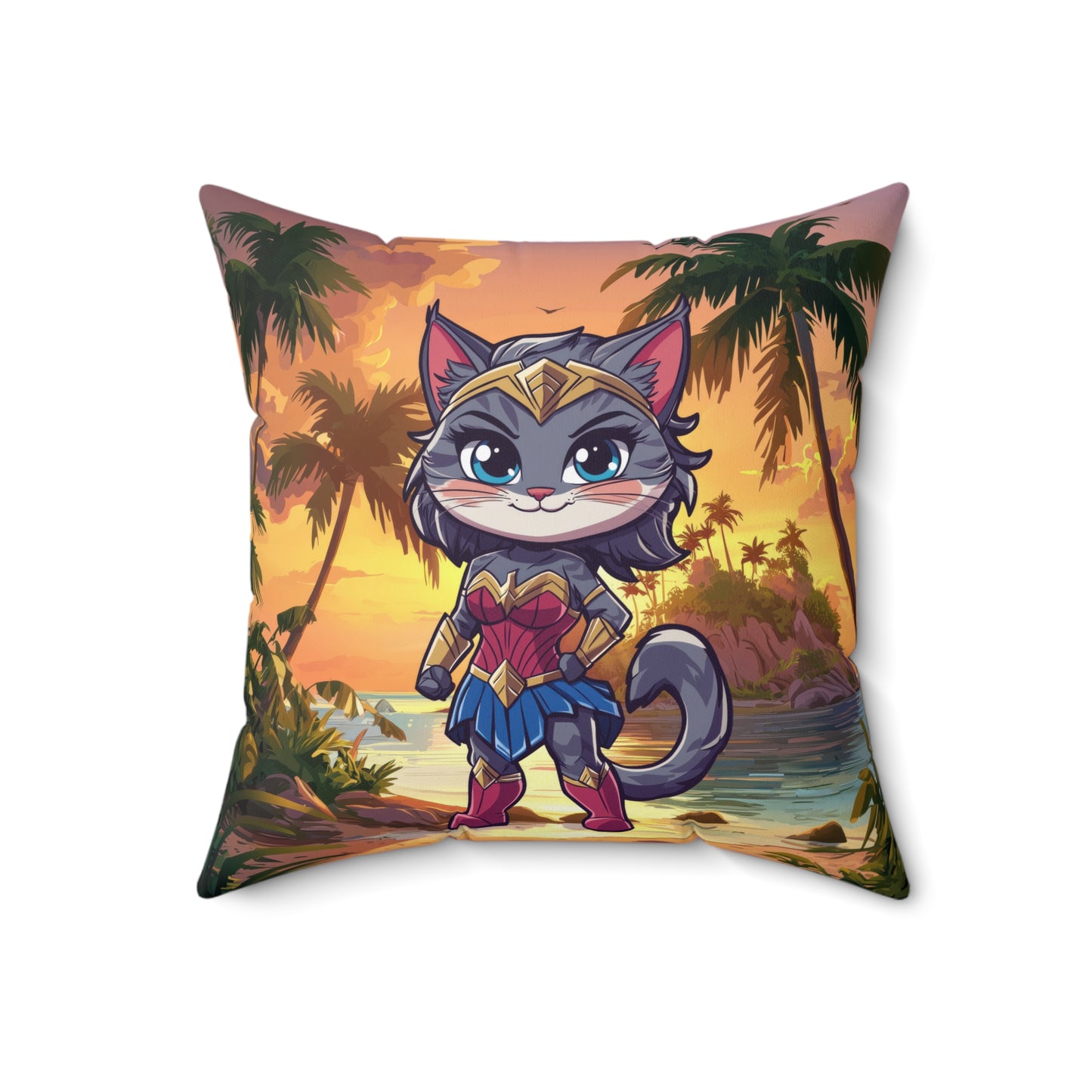 Wonder Kitty Throw Pillow