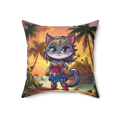 Wonder Kitty Throw Pillow