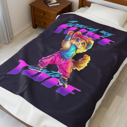 Turning My Fluff Into Tuff Velveteen Plush Blanket