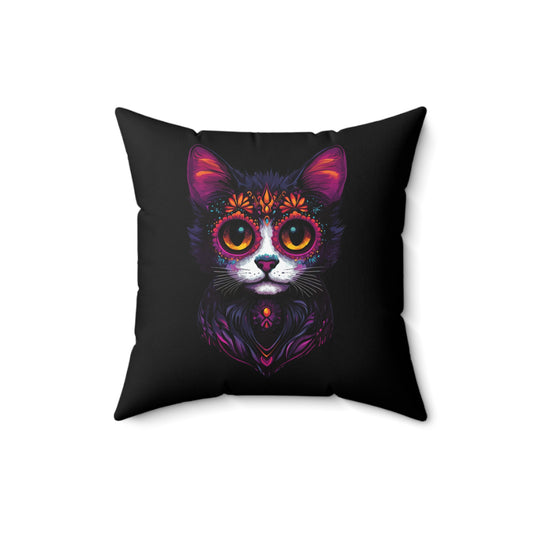 Dia De Muerte Gatito Throw Pillow