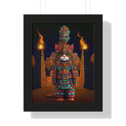 Azteca Gatito Framed Wall Art