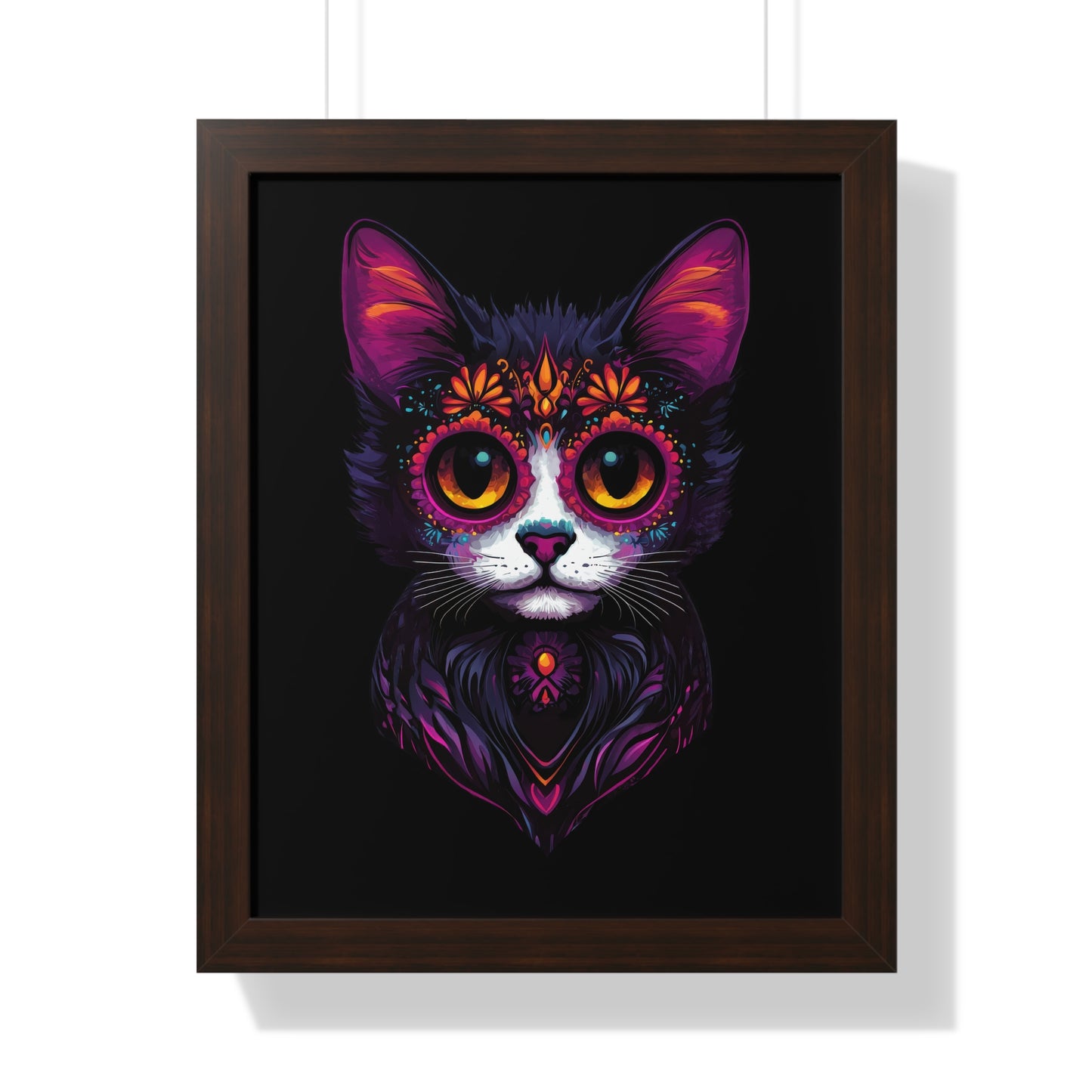 Dia De Muerte Gatito Framed Wall Art