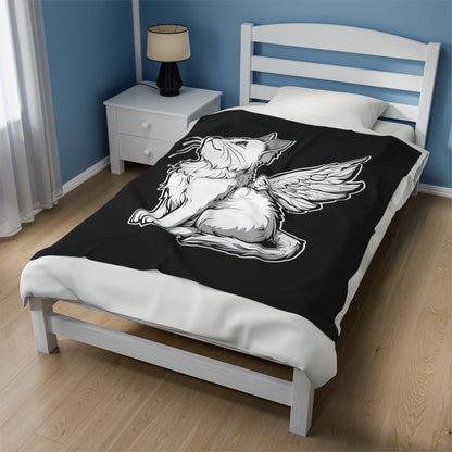 Angel Kitty Velveteen Plush Blanket