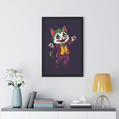 The Joker Cat Framed Wall Art