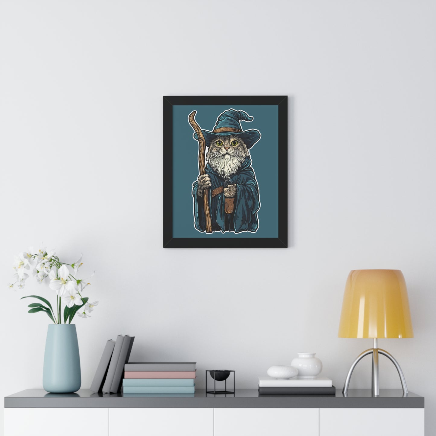 Catdolf The Grey Framed Wall Art