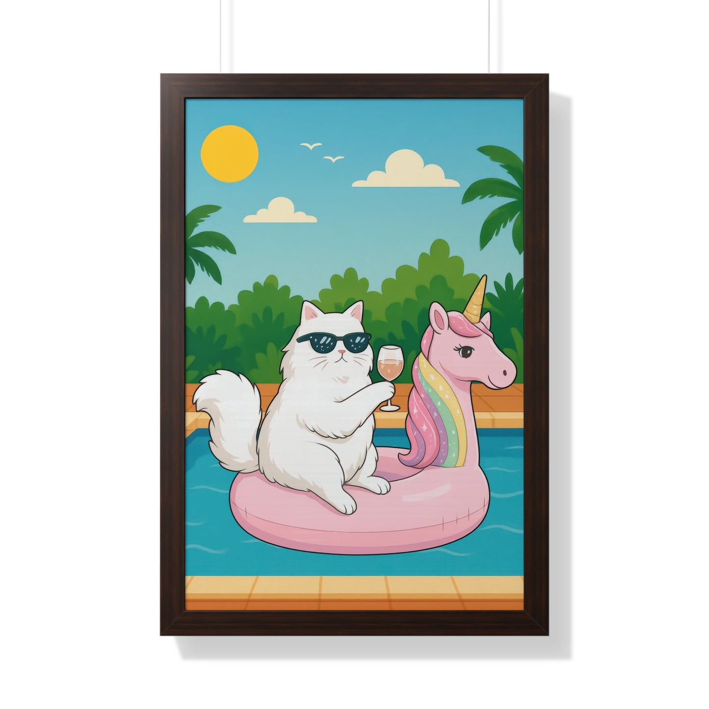 Meowmosa Vibes Framed Wall Art