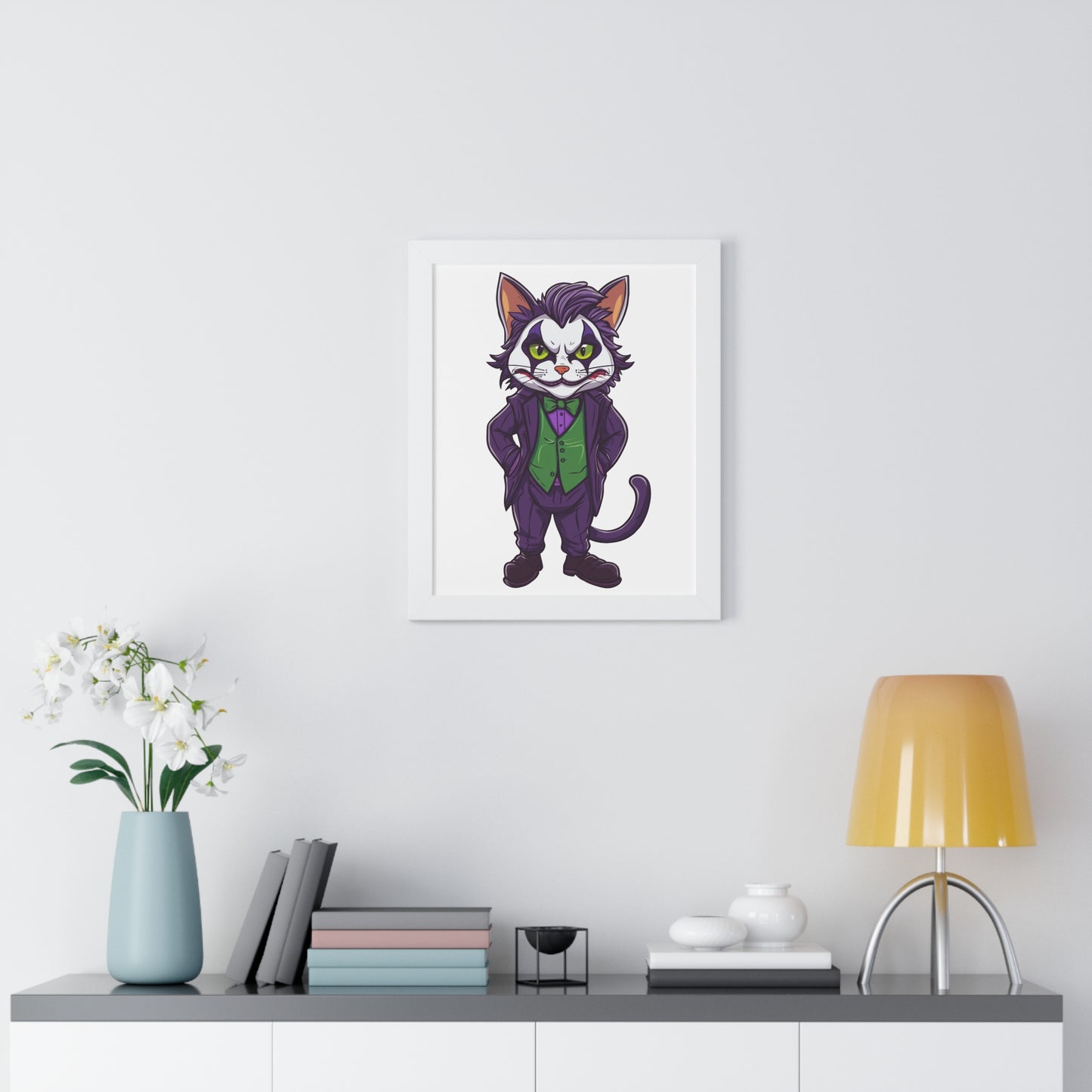 Joker Cat Framed Wall Art