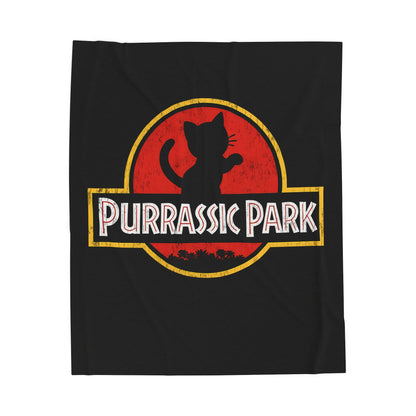 Purrassic Park Velveteen Plush Blanket