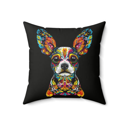 Dia De Muerte Doggo Throw Pillow