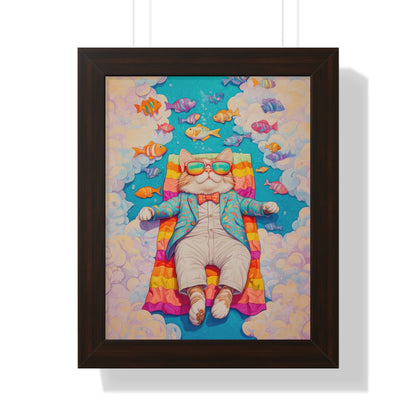 Chillaxing on Catnip Framed Wall Art