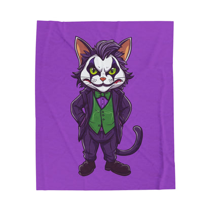 Joker Cat Velveteen Plush Blanket