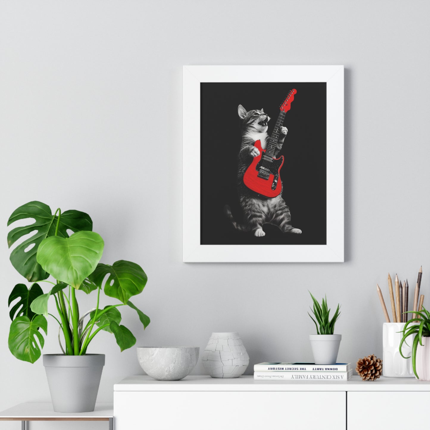 Guitar Gato Framed Wall Art