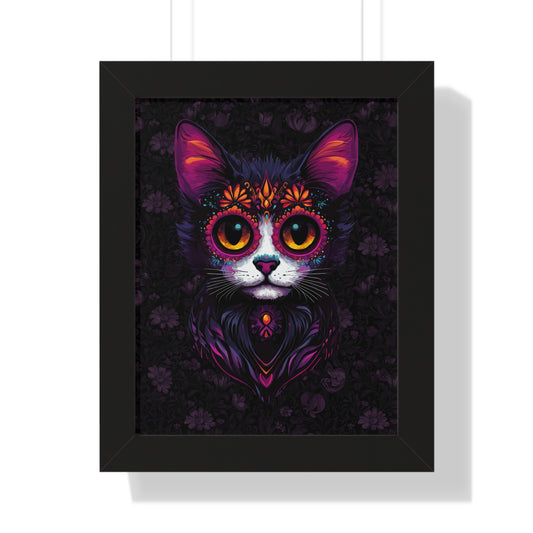 Dia De Muertos Gatito Framed Wall Art
