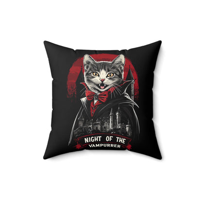 Night Of The Vampurrer Throw Pillow