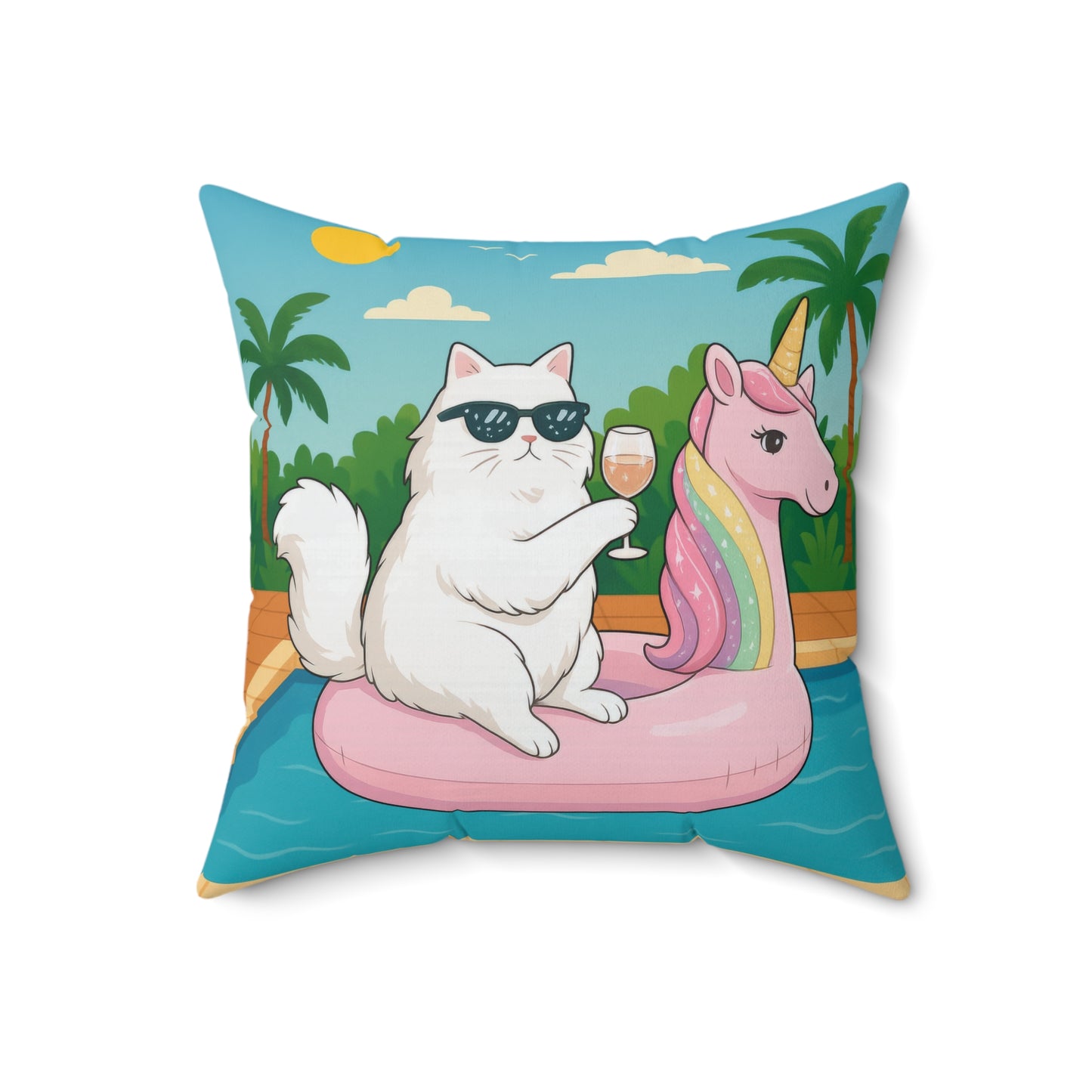 Meowmosa Vibes Throw Pillow
