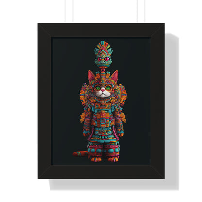 Azteca Gatito Framed Wall Art