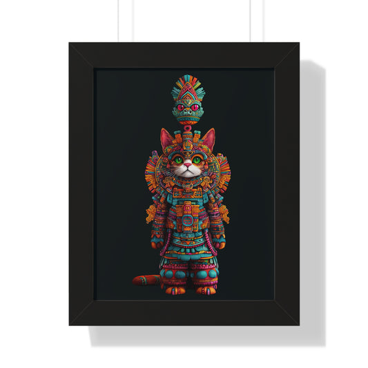 Azteca Gatito Framed Wall Art