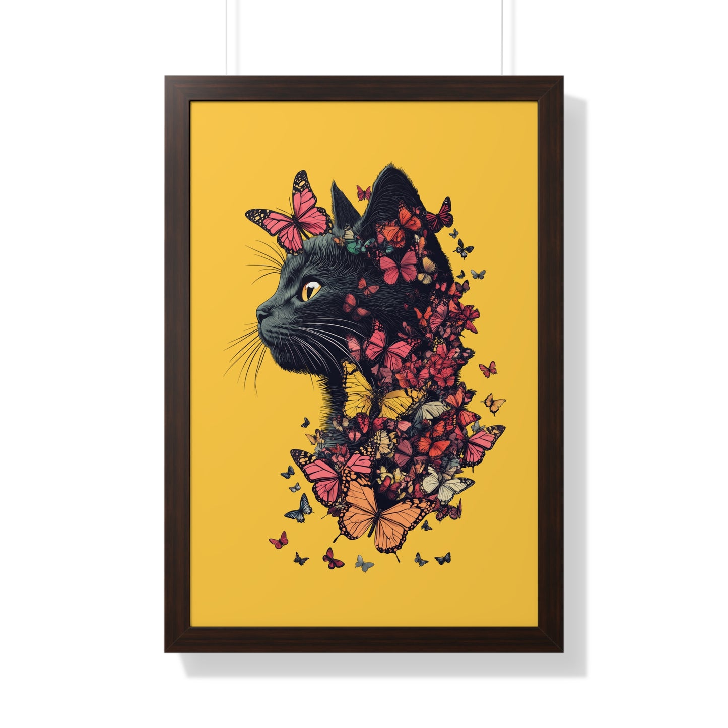 Butterfly Kitty Framed Wall Art