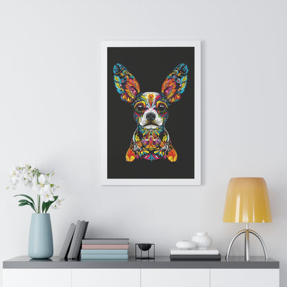 Dia De Muerte Doggo Framed Wall Art