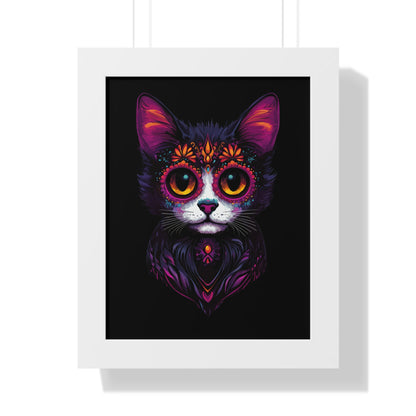 Dia De Muerte Gatito Framed Wall Art