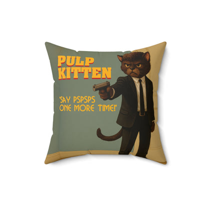 Pulp Kitten Throw Pillow