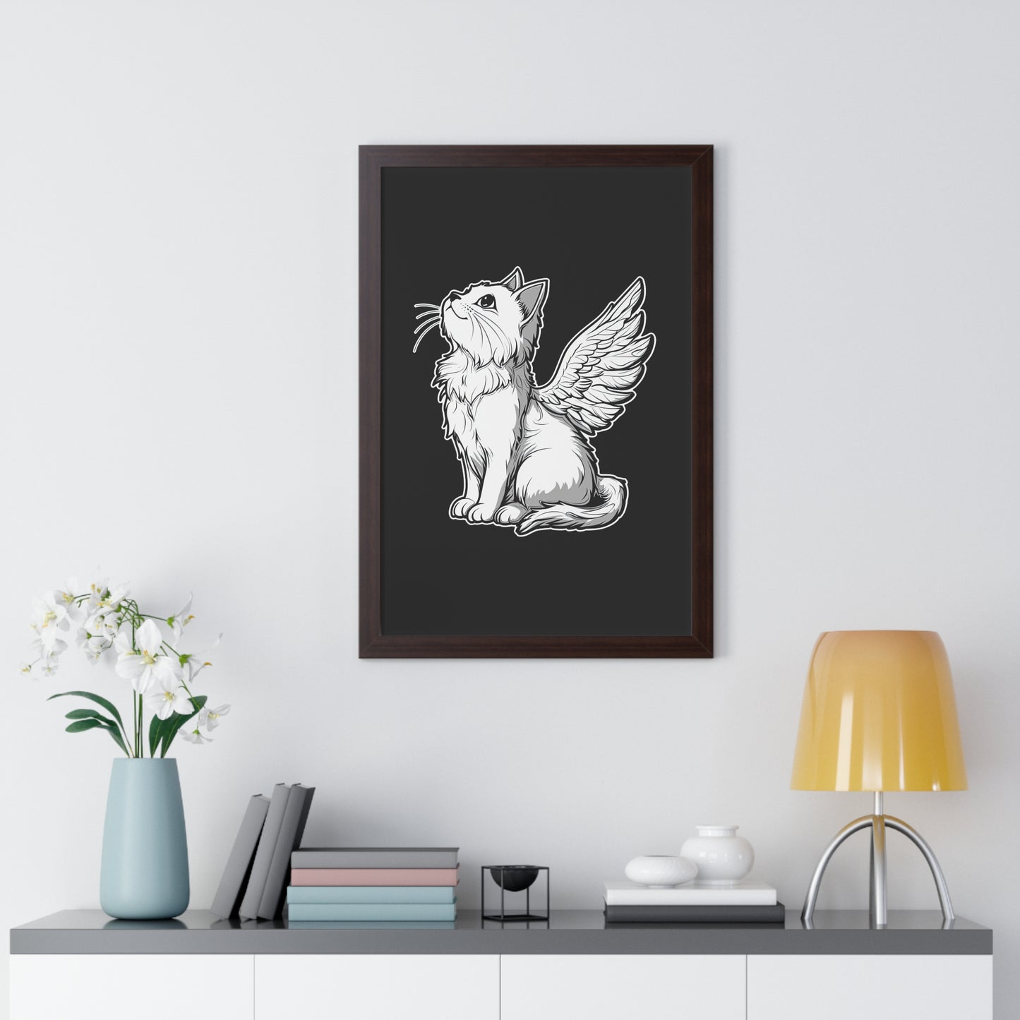 Angel Kitty Framed Wall Art