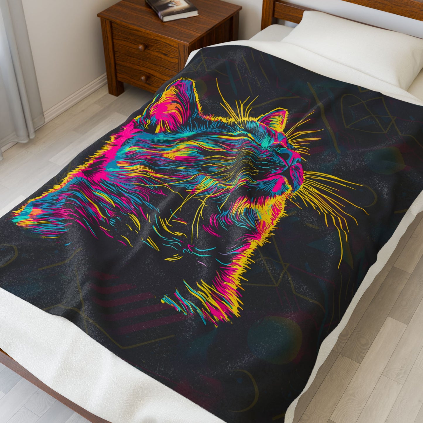 Electric Whiskers Velveteen Plush Blanket