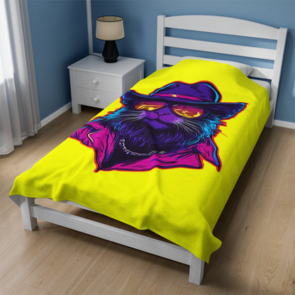 Meowcho Man Velveteen Plush Blanket
