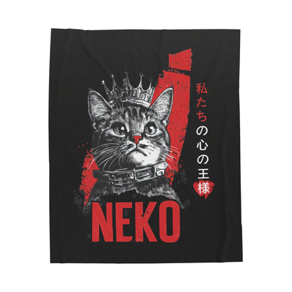 Neko King Of Our Hearts Velveteen Plush Blanket