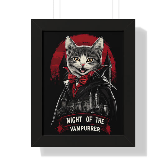 Night Of The Vampurrer Framed Wall Art