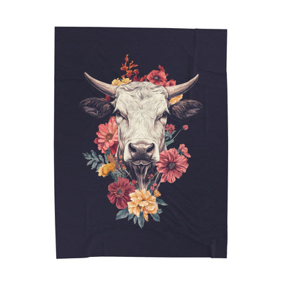 Moo Velveteen Plush Blanket